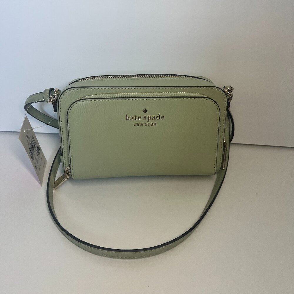 NWT Kate Spade Staci Dual Zip Crossbody | Light Sage Green